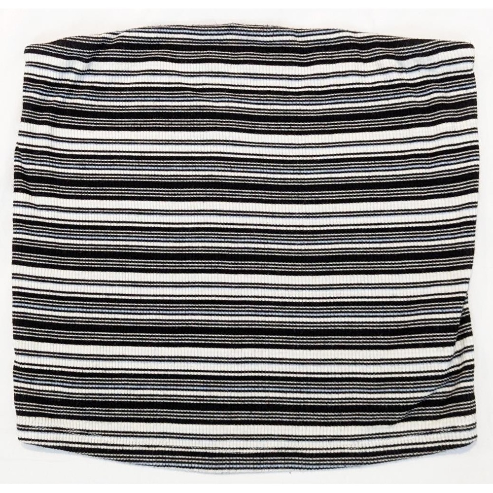 EUC American Eagle Womens Medium Soft & Sexy Black White Stripes Strapless Top